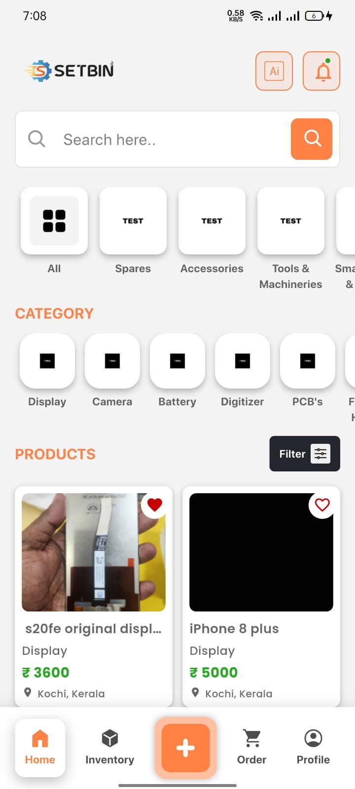 Setbin App Screenshot